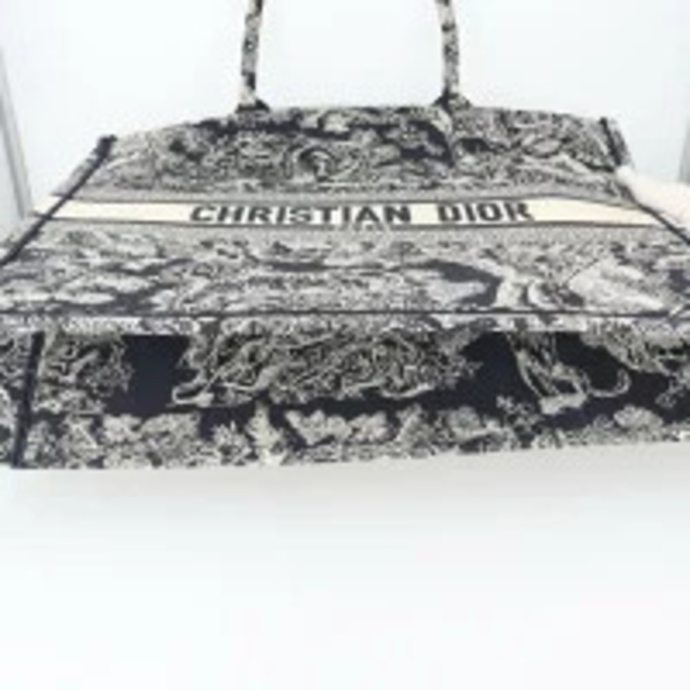 Christian Dior Book Tote Dark Navy Blue Ivory White Bag h - Picture 6 of 13